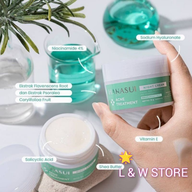 Hanasui Acne Treatment Day Cream &amp; Night Cream 15gr