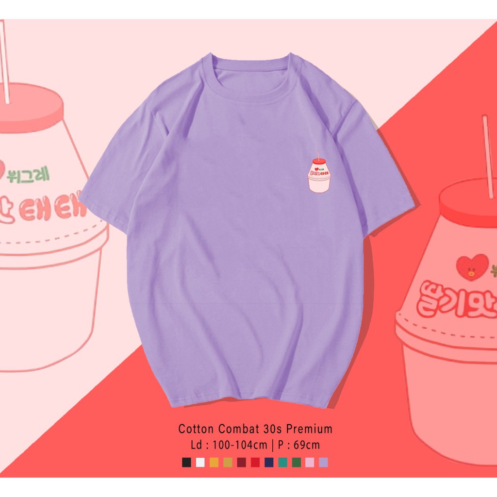 BT21 MILK TATA / TERMURAH BAJU KAOS KATUN WANITA/ PRIA UNISEX LENGAN PENDEK / TUMBLR TEE