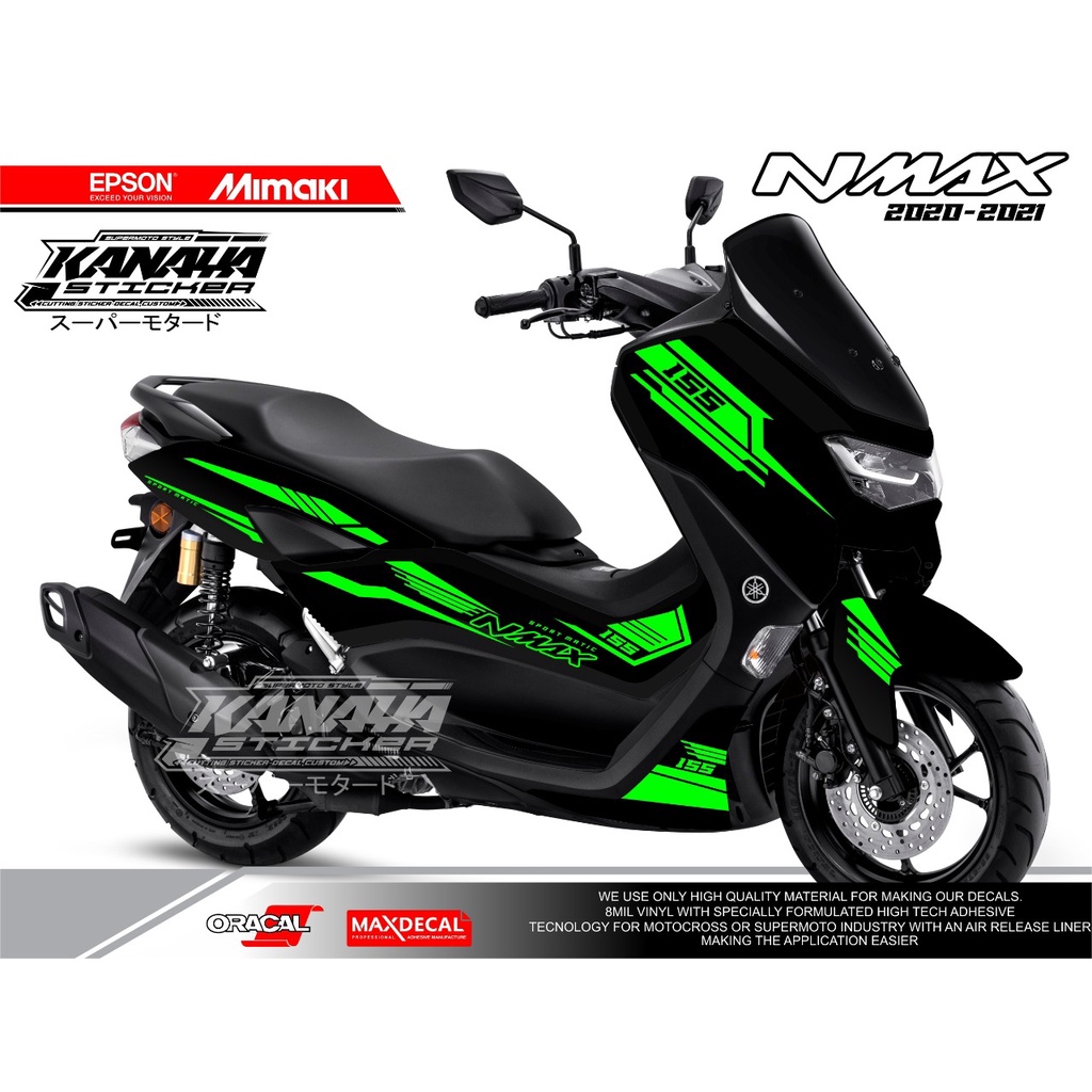 STRIPING NMAX STICKER CUTTING NMAX NEW DESIGN KANAYA STICKER WARNA STICKER HIJAU