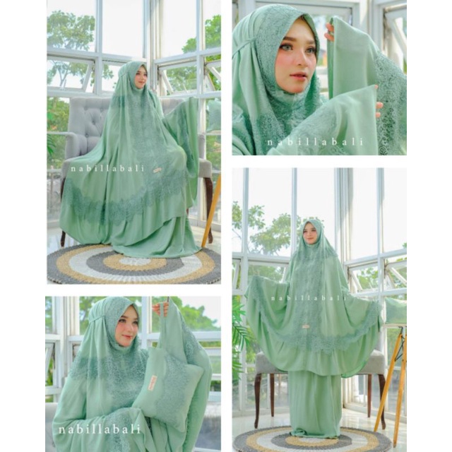 MUKENA RENDA SYAHRANI PREMIUM RAYON DEWASA REMAJA ORI BY NABILA BALI MUKENA BALI RENDA PREMIUM (GESE