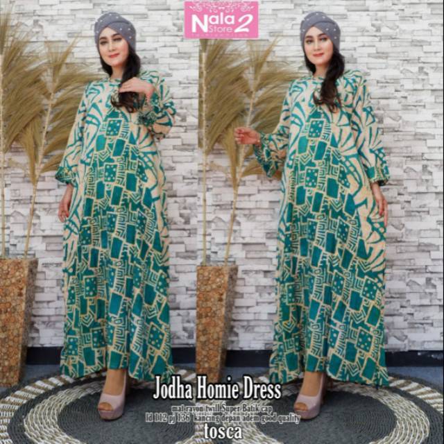 JODHA HOMIE DRESS / ORI BY NALA STORE / BEST SELLER / DASTER PANJANG / MOTIF / BATIK / MURAH