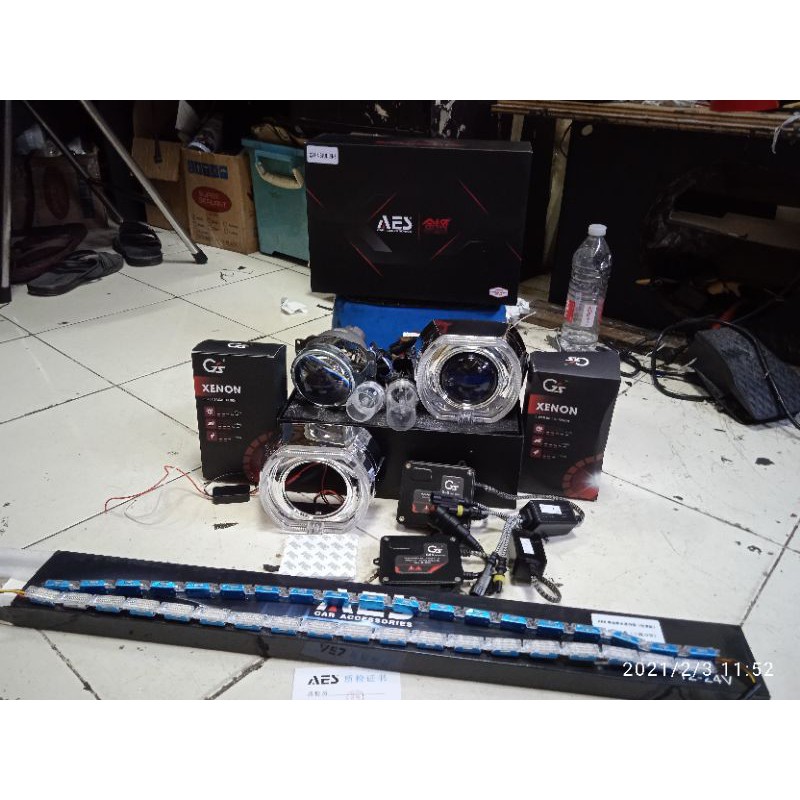 promo lampu hid projector aes Hella Q5 3'' blue lens king kong