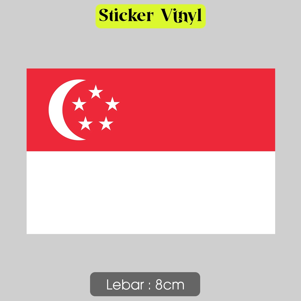 

Stiker Singapore Singapura Sticker Vinyl Satuaan Motif Bendera Negara Dunia Bahan Anti Air