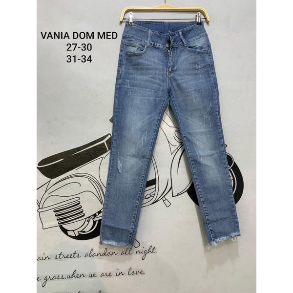 VANIA DOM MEDIUM 27-38/CELANA SKINNY HW KAKI RAWIS