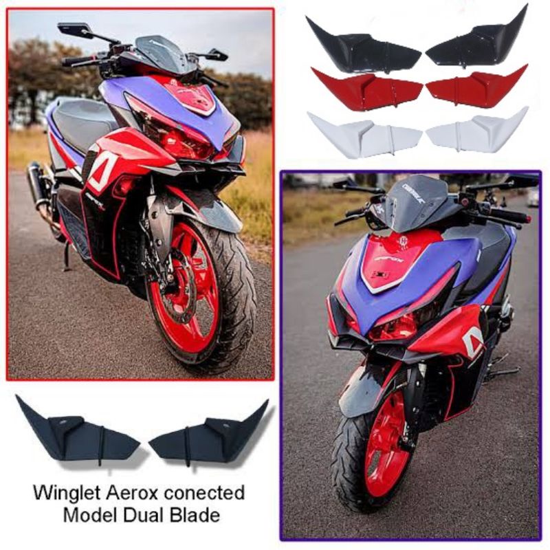 WINGLET YAMAHA AEROX NEW 2021 - 2022 CONNECTED BAHAN FIBERGLASS