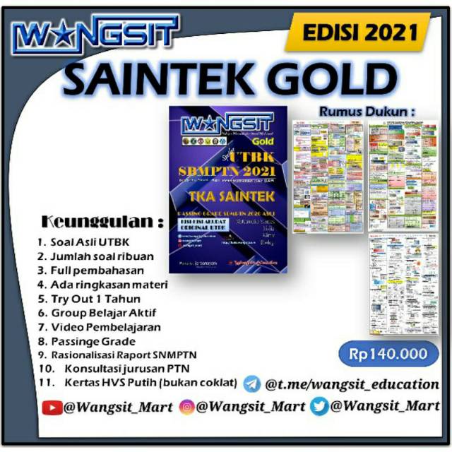 Buku Wangsit Spoiler UTBK SBMPTN 2021 SAINTEK GOLD