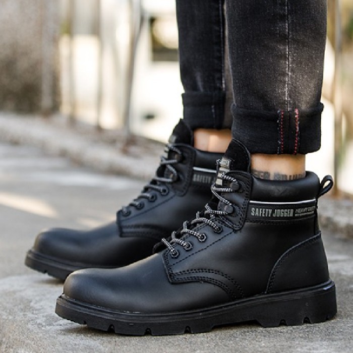Harga Diskon safety shoes tinggi pria composite hitam ringan original king jogger Mulus