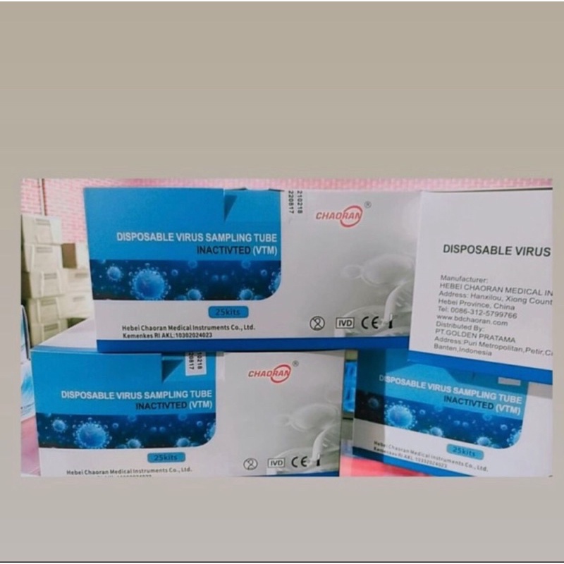 VTM Swab Chaoran Disposible Virus Sampling Sample Tube 2 Flocked Swab