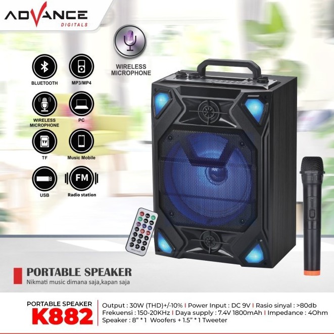 Speaker Portable Advance K882-Speaker Cas Advance