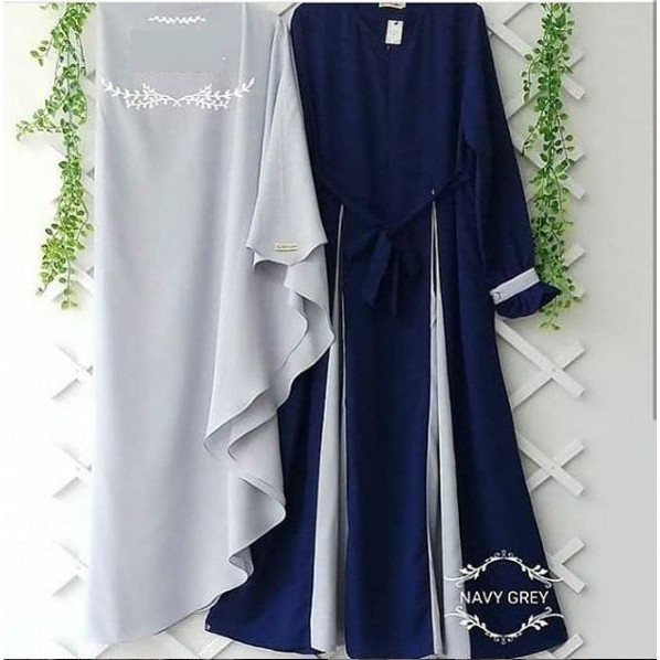 Fashion Muslimah Gamis Syari Set Khimar/Gaun Panjang Dewasa Set Krudung Modis Dan Casual Marwaah-01