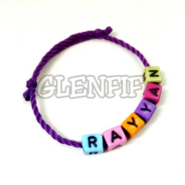 Gelang Nama Anak Bayi Tali Ungu Newborn Baby Made by Request