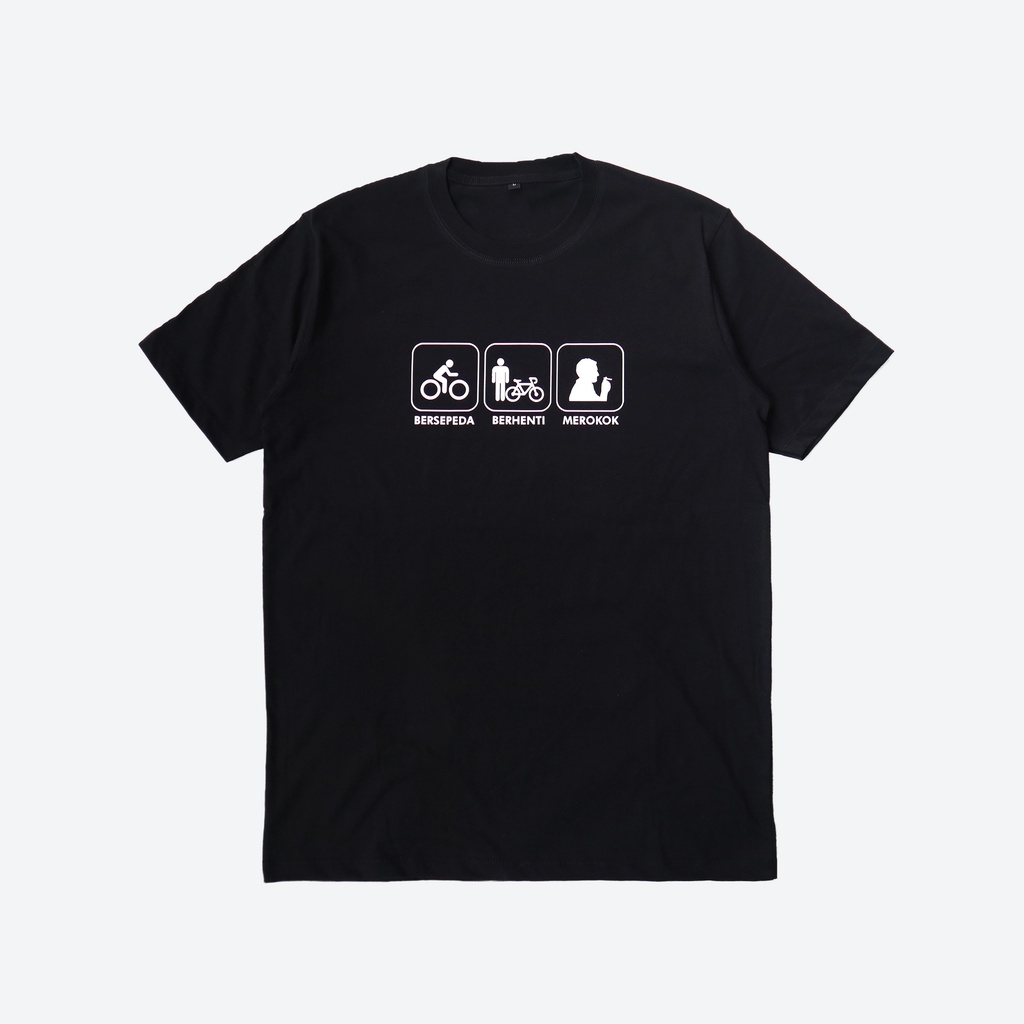 Kaos custom BERSEPEDA BERHENTI MEROKOK