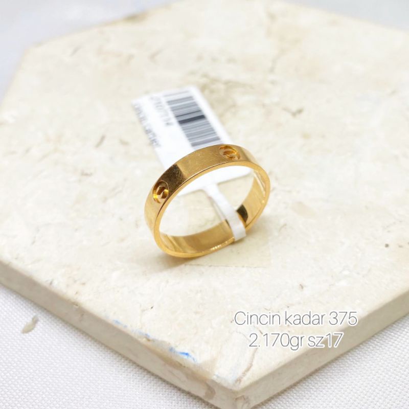 Cincin Emas Asli Model Cartier 375%/8K