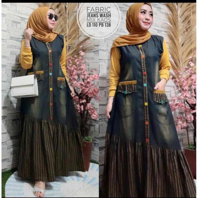 GAMIS LEVIS WANITA_ LEVIS POLO _ BAHAN JEANS _GAMIS JEANS  MODEL TERBARU _ JEANS TERLARIS_  ( busui)