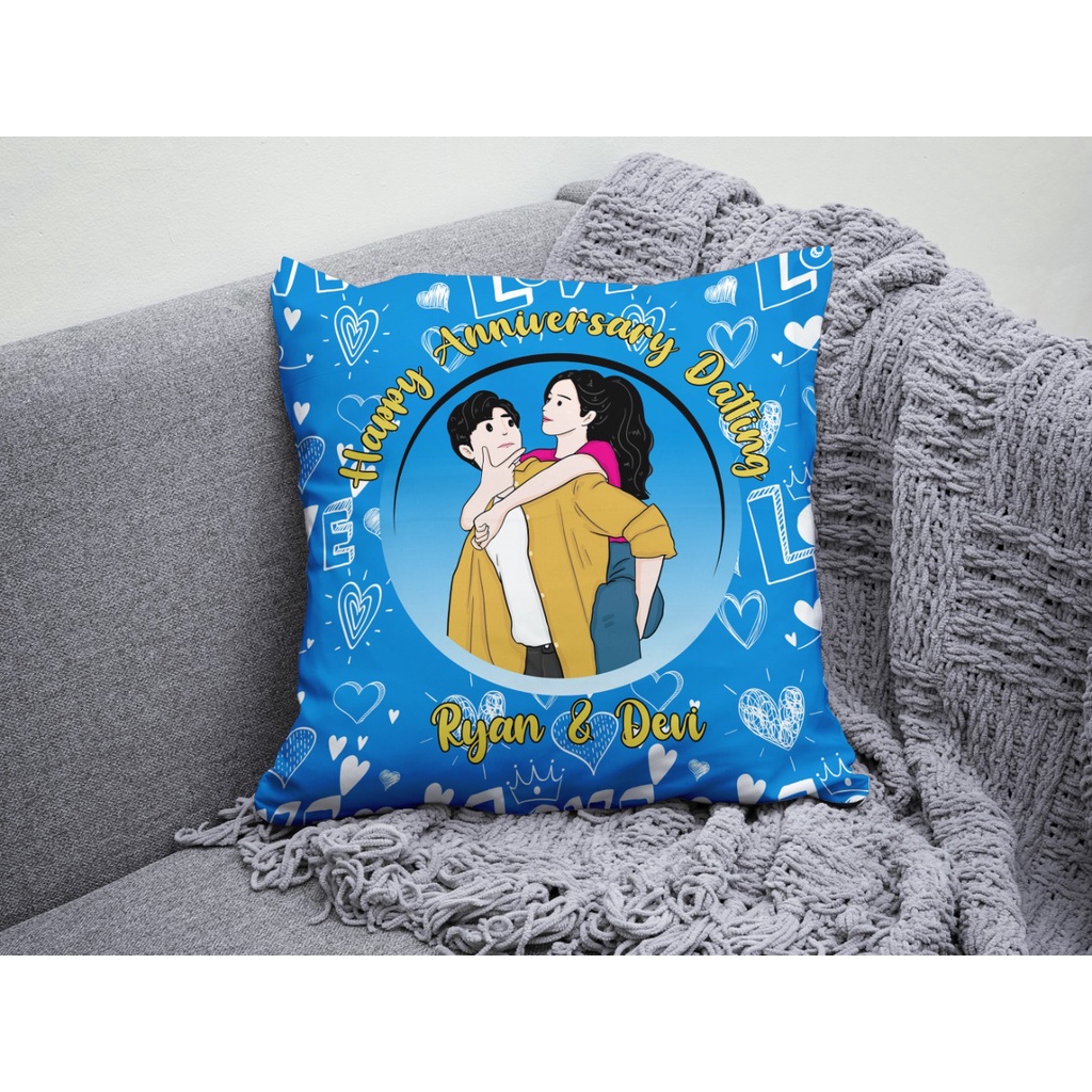 Cover Bantal Sofa Custom/Kado Sarung Bantal Sofa Wisuda/Ultah/Khitan/Anniversary/Engagement/Wedding/Valentine