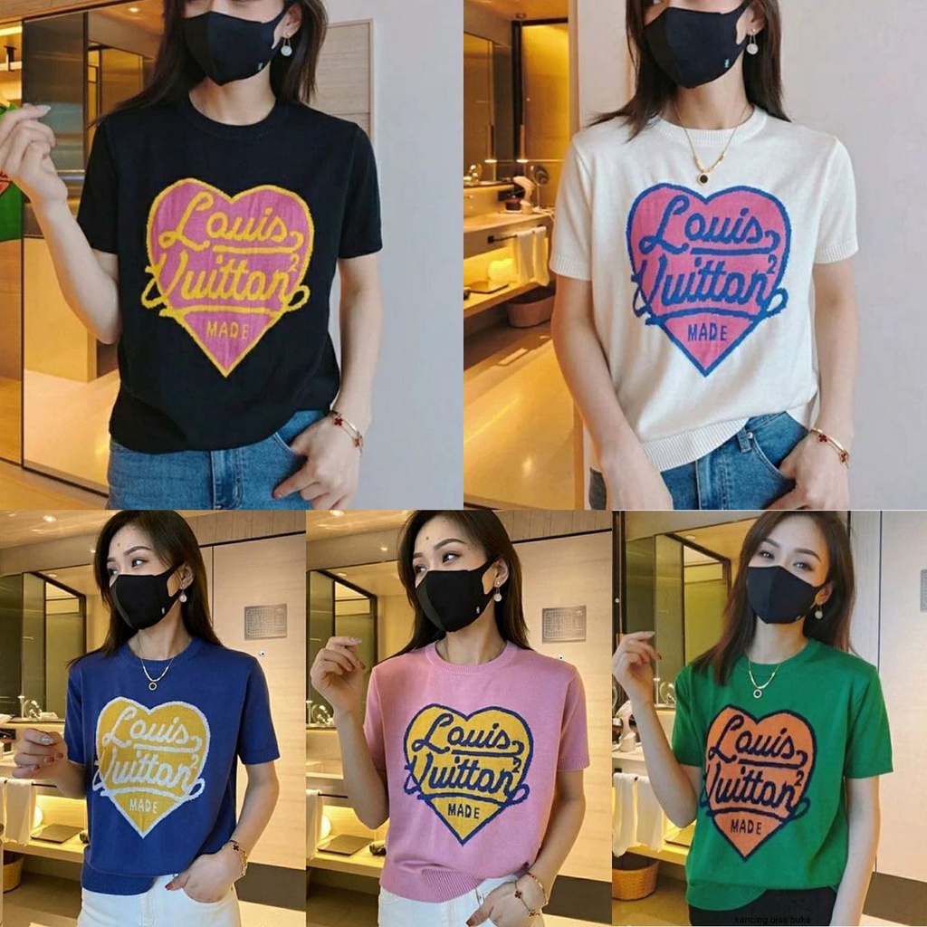 CLOTHINGICON BLOUSE TOP KAOS LV LEVI LOUIS VUITTON RAJUT KNIT IMPORT