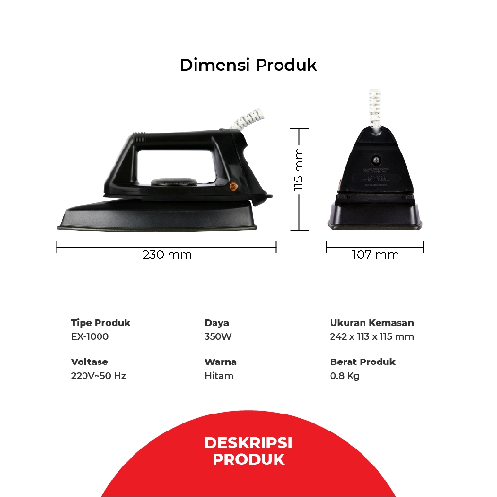 MASPION Setrika EX-1000 Automatic Iron Exclusive
