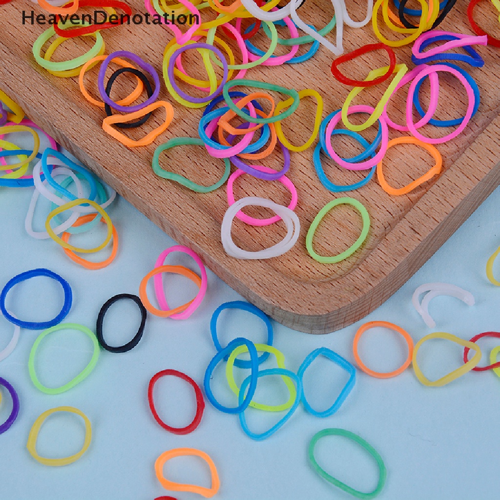 (Heavendenotation) 600pcs / Set Klip / Jepit Bentuk S Bahan Karet Warna Pelangi Untuk Gelang / Perhiasan Diy