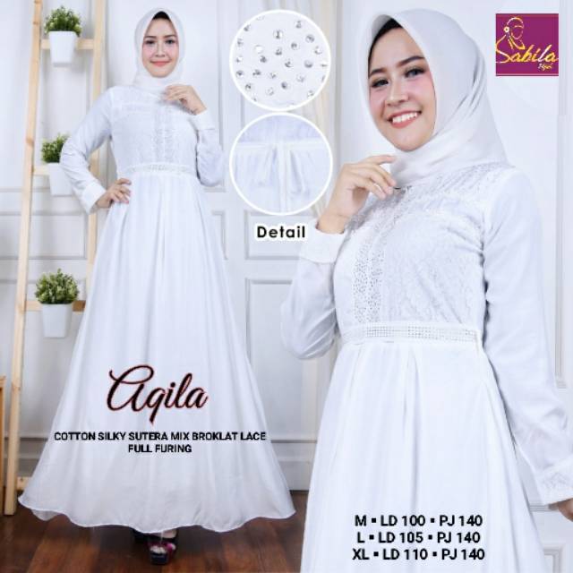 Aqila Dress/Gamis Putih/Gamis Prewedding
