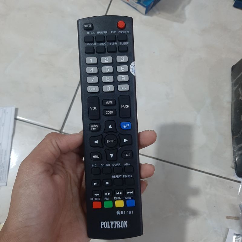 REMOTE REMOT TV POLYTRON LED LCD 81l191 GRADE ORIGINAL BARU