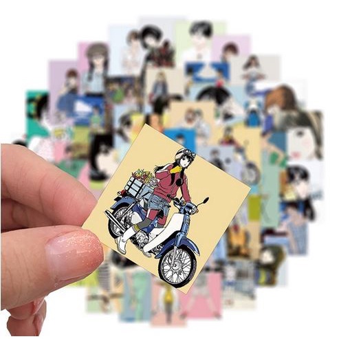 Girl Retro Paper Sticker (10pcs)