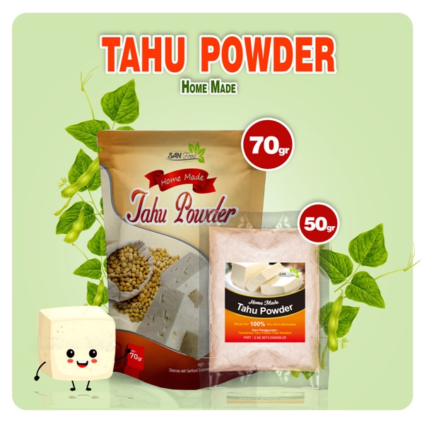

SANFOOD BRILIAN Tahu Powder Ukuran 50gr Kemasan Ekonomis Protein Nabati Alami Tahu Tofu Powder