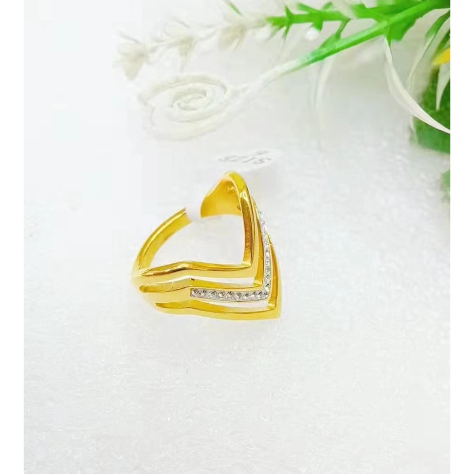 Cincin Titanium Permata Perhiasan Fashion F01-03