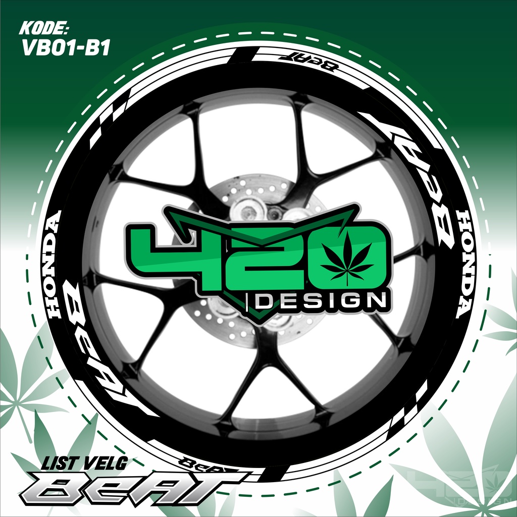 CUTTING VELG HONDA BEAT - Stiker Velg Beat Custom Racing - Sticker Velk Beat - Sticker Beat - Kode V