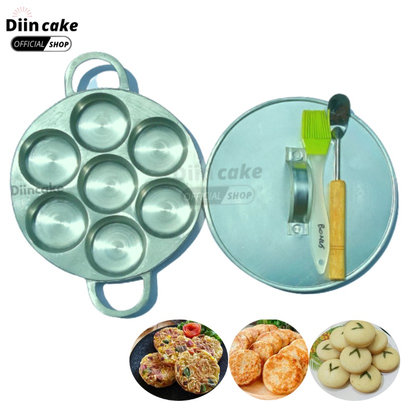 Cetakan Kue Martabak Mini Lumpur Serba Guna Diameter 6cm Bonus Sutil Kecil Dan Kuas Silikon