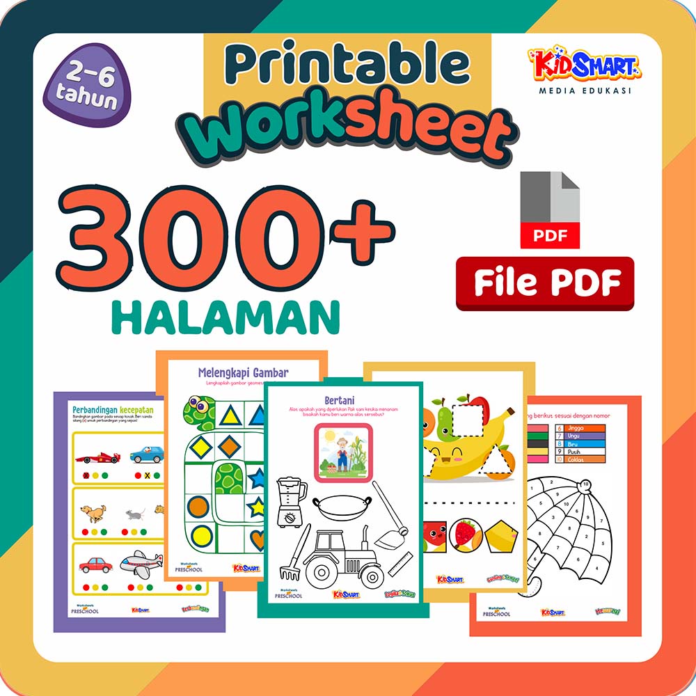 Printable PDF Worksheet Anak PAUD TK