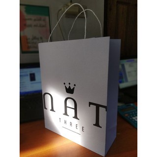 

Paperbag craft putih polos/sablon ukuran 22x7x27