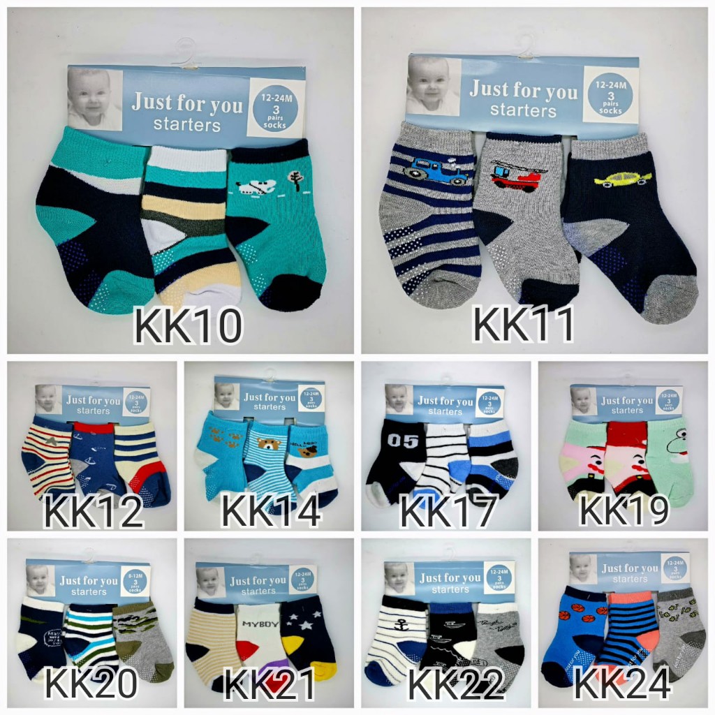 Kaos kaki bayi tebal 3in1 0-12bulan SNI isi 3pasang