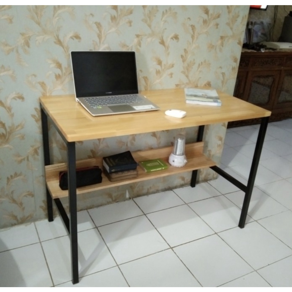 Meja kerja komputer modern kaki besi hollow