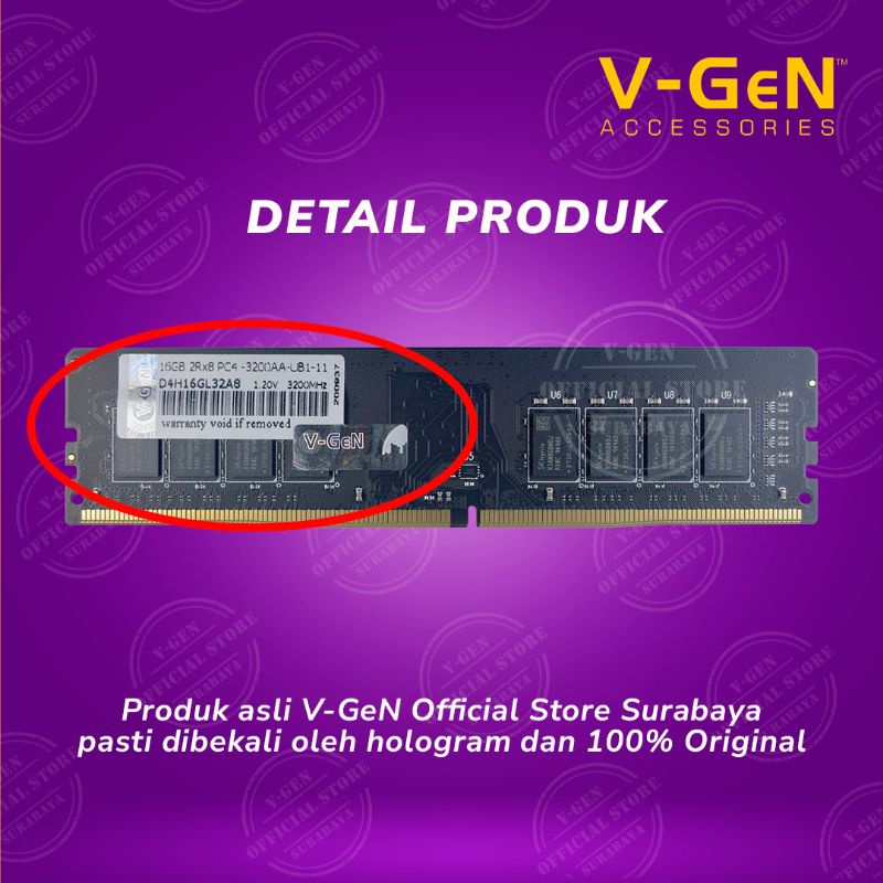 RAM LongDimm DDR4 V-GeN Platinum 16GB PC25600/3200Mhz V-GeN