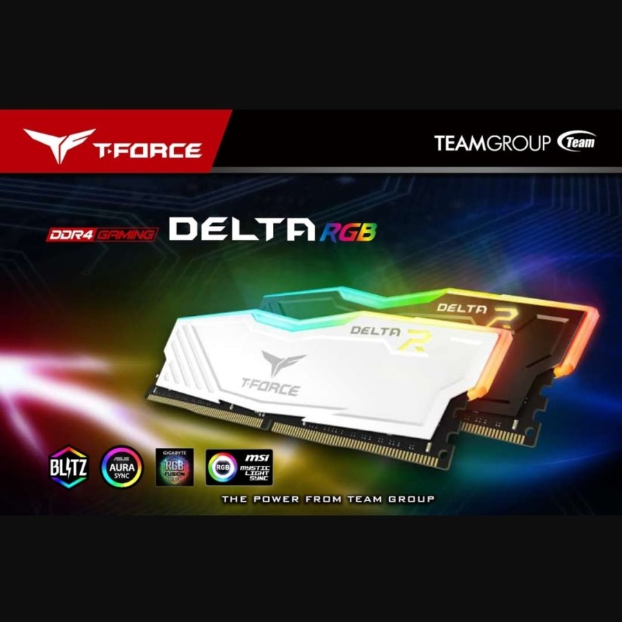 TEAM T-Force Delta RGB (2X16) PC-3200 32GB DDR4 kit 3200MHz - Hitam