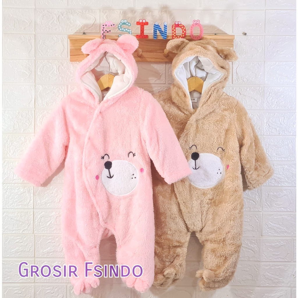 Romper bayi/ Sleepsuit bayi/ Hoodie bayi lembut/ jaket bulu bayi / mantel bayi import