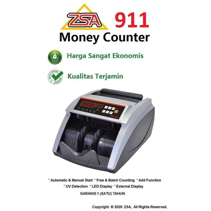 Mesin hitung Uang ZSA 911 Bill Couter ZSA911 Garansi Resmi