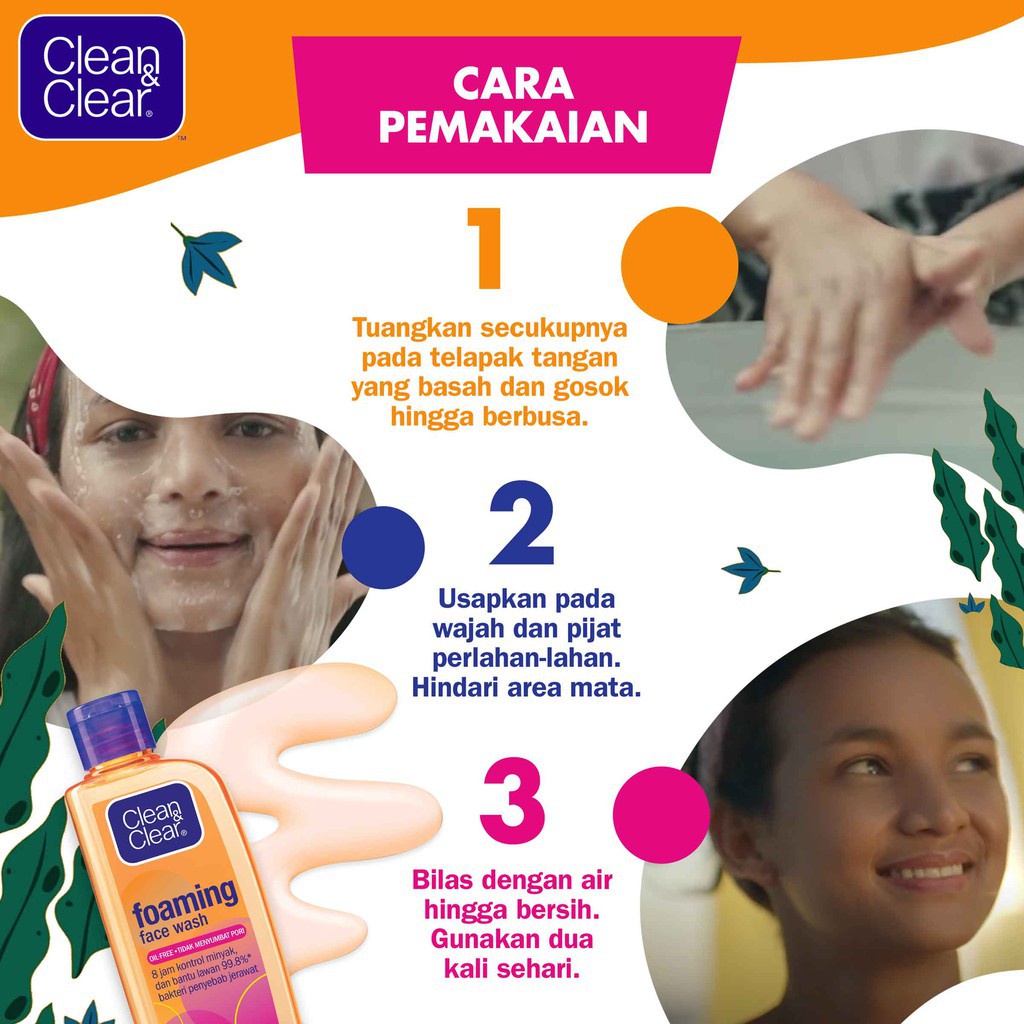 Clean &amp; Clear Foaming Face Wash 100 ml [Paket Isi 2]