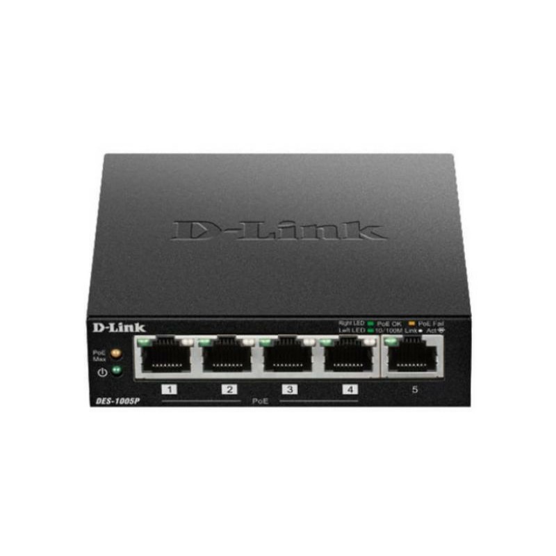 D-Link DES-1005P Switch Unmanaged PoE 5-Port Fast Ethernet