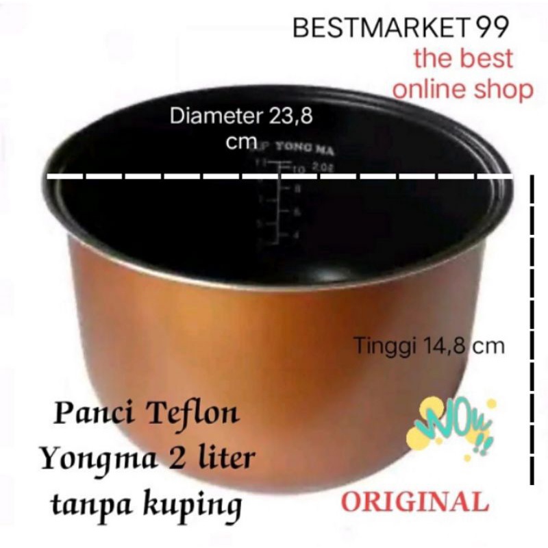 PANCI YONGMA ECO CERAMIC INNER POT MAGIC COM YONG MA 2 LITER WING/ NON WING YONGMA Free Paking Karton Tebal &amp; Buble Wrap