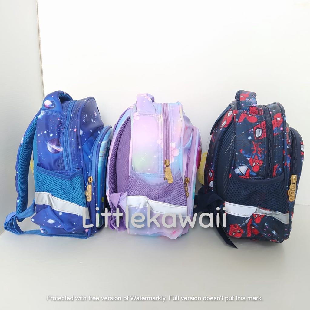 LK/ Tas Ransel Sekolah ALK/ Tas Ransel Sekolah Anak Hardcase Frozen Princess Superhero Kantong Depan TK PAUD Mix M ImportFrozen Kantong Depan Bulat Mix M Import