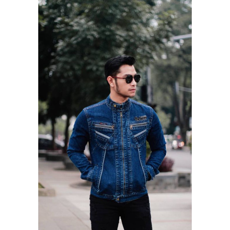 JAKET JEANS PRIA THE BERY KERAH HOODIE VARIASI MURAH