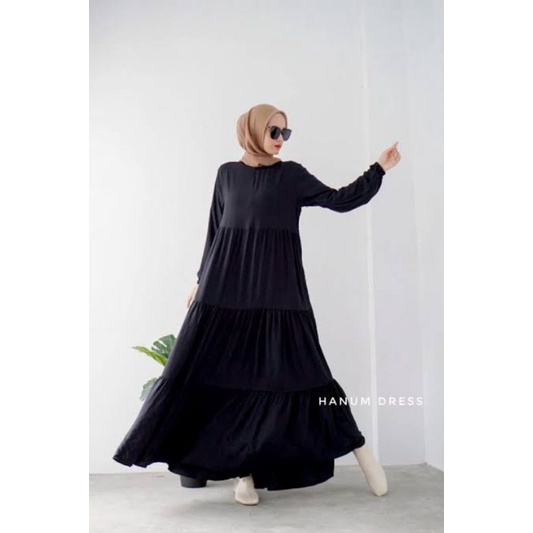 GAMIS HANUM DRESS RAYON POLOS LD 110-120 GAMIS JUMBO MODEL TERBARU