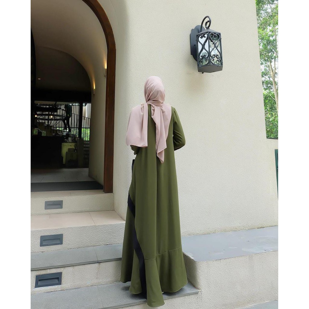 HD16:SENJA MAXI WARNA HIJAU ARMY SERIES matt SHAKILA HQ FASHION MUSLIM WANITA TERBARU CASUAL