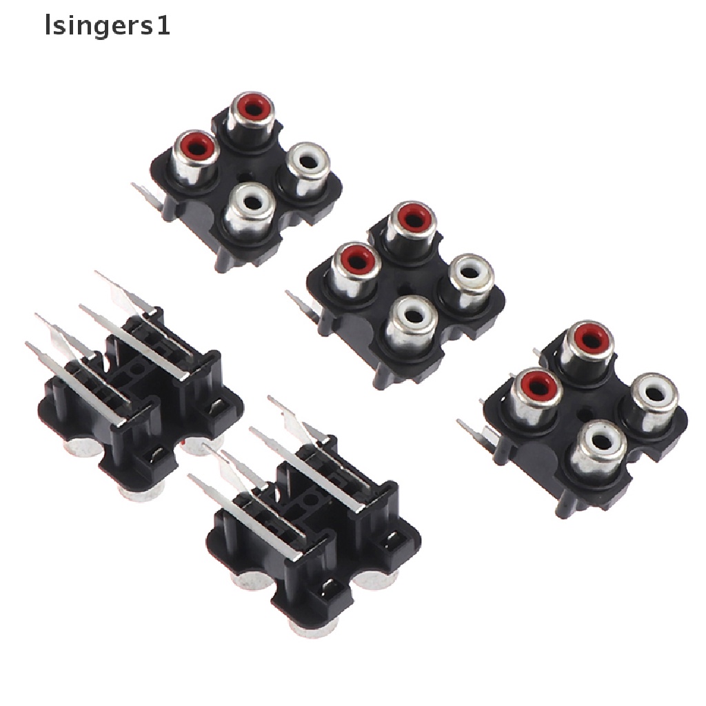 (lsingers1) 5pcs Konektor input Audio Stereo RCA Female 2 / 4 Lubang