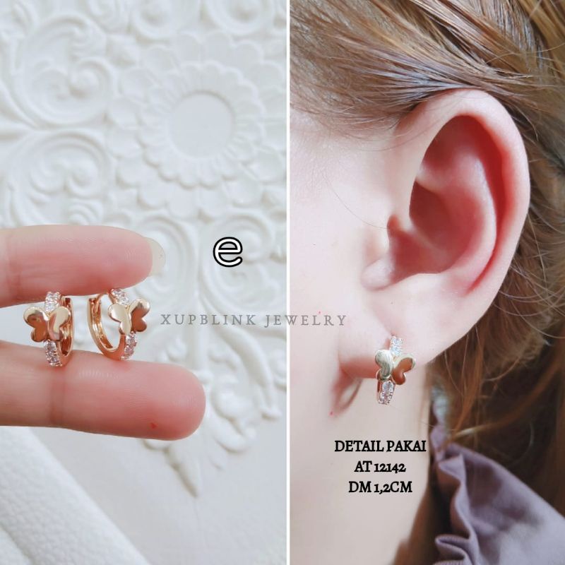 Anting Klip Titanium Permata Anti Karat Anting Titanium Terlaris Xupblink Jewelry