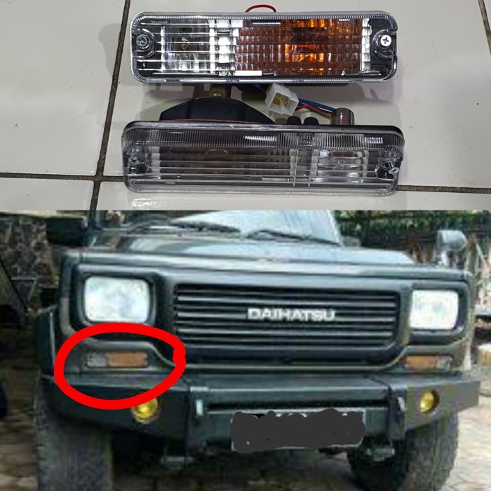 Lampu sen SEIN bumper BEMPER depan MOBIL JEEP daihatsu FEROZA / TAFT GT MODEL KRISTAL FZ 125