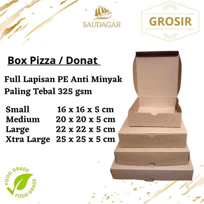 

Dus Pizza / Kardus / Box / Kotak Kue Donat 20X20X5 Cm - 16 X 16 X 5 Cm