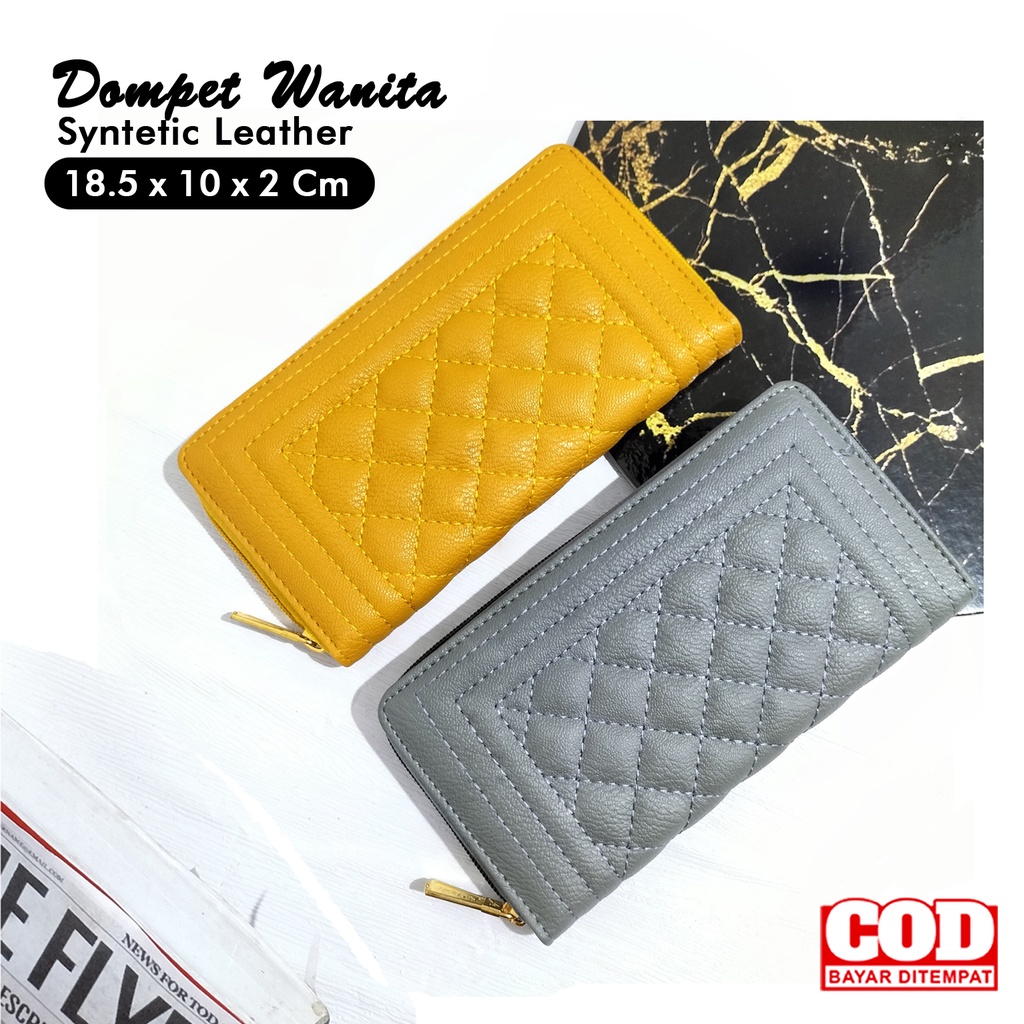 Dompet panjang wanita motif kulit sintetis tempat uang kartu hp