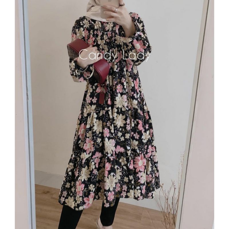 Nahira Smoke Tunik Wanita Bahan Ceruty Baby Doll Terlaris